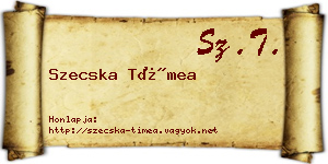 Szecska Tímea névjegykártya