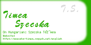 timea szecska business card